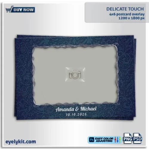 Elegant Blue Wedding Photo Booth Template- Elegant Blue Wedding Photo Booth Template, a stunning design that effortlessly blends classic Victorian charm with contemporary aesthetics. This template features a rich, deep blue gradient background, adorned with intricate Victorian-style patterns that evoke a sense of refinement and grandeur. The design is further elevated with elegant silver frames that encapsulate your photos, creating a luxurious and sophisticated look perfect for any wedding theme.