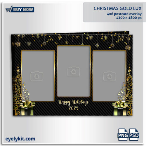 Christmas gold lux photo booth templates- Introducing our premium Christmas Gold Lux Photo Booth Overlay Template—an elegant and festive overlay designed to elevate holiday events with a touch of luxury and sophistication. Perfect for photo booth owners seeking a glamorous holiday overlay, this template combines rich gold accents with classic Christmas motifs to create a timeless, upscale aesthetic that complements any festive occasion.