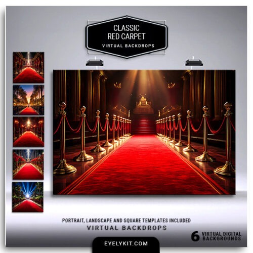 Classic Red Carpet Photo Backdrops- resolution digital designs that bring the allure of Hollywood to your events. Perfect for photo booths, photographers, and event planners, these backdrops exude sophistication and charm, making them the ideal choice for award ceremonies, gala nights, premieres, and celebrity-themed parties.