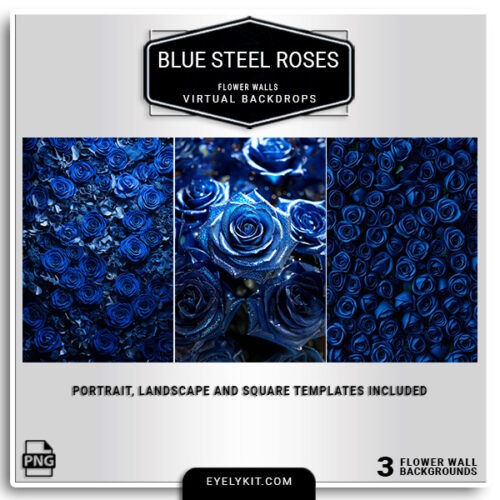 blue steel roses wedding backgrounds- The blue roses backdrop captures attention and brings a touch of luxury to any photo booth setup, ensuring every shot stands out with style. Crafted in high resolution for photo booth use, this blue floral backdrop is easy to integrate with all major photo booth software, making it a must-have for any event looking to impress with unforgettable, elegant visuals.