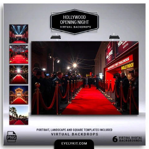 hollywood red carpet backgrounds- Perfect for photo booth setups at movie premieres, award shows, gala events, corporate parties, and Hollywood-themed celebrations, this backdrop collection is designed to make every guest feel like a VIP star on opening night. Each backdrop captures the elegance and drama of a red carpet experience, featuring glamorous lights, velvet ropes, and luxurious backdrops that provide an unforgettable photo experience.