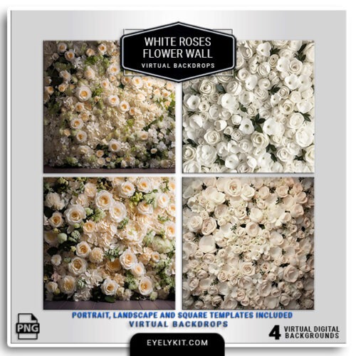 white roses wedding flowerwall backdrops- White Roses Wedding Flower Wall Backdrops! Perfect for weddings, bridal showers, and engagement celebrations, these exquisite backdrops feature a lush arrangement of delicate white roses, creating a breathtaking floral display that embodies elegance and sophistication. The White Roses Flower Wall adds a romantic and timeless charm to any photo booth setup, ensuring every moment captured is a cherished keepsake.