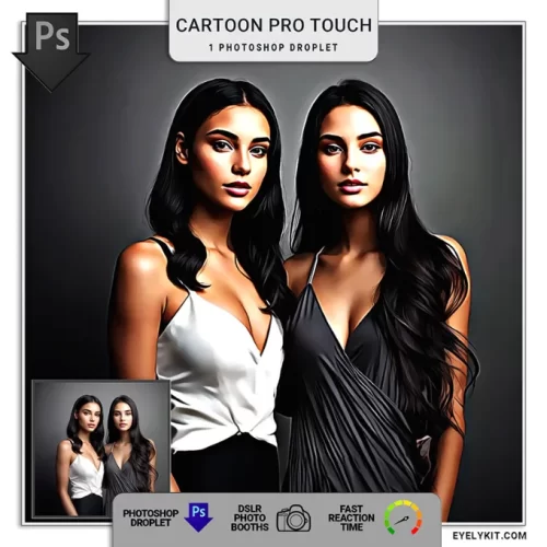 Cartoon Glam Droplets- a powerful Photoshop tool designed to transform photos into stunning cartoon-style masterpieces. This droplet uses advanced editing techniques and highly technical Photoshop actions to deliver a professional-grade cartoon effect that’s both vibrant and realistic.