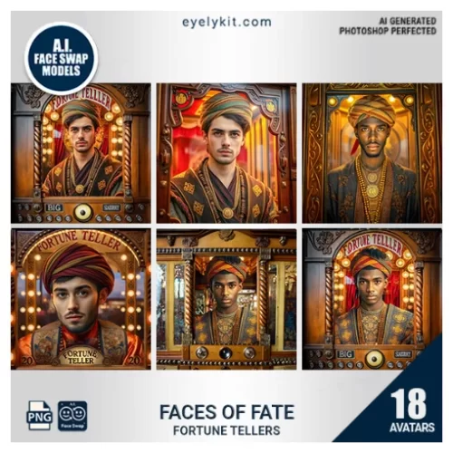 Fortune Tellers Face Swap-a captivating collection of avatars designed to transform photo booth users into enchanting seers of the unknown. Perfect for themed events, Halloween parties, or any gathering where mystery and magic take center stage, this bundle brings a fun, mystical twist to every photo!