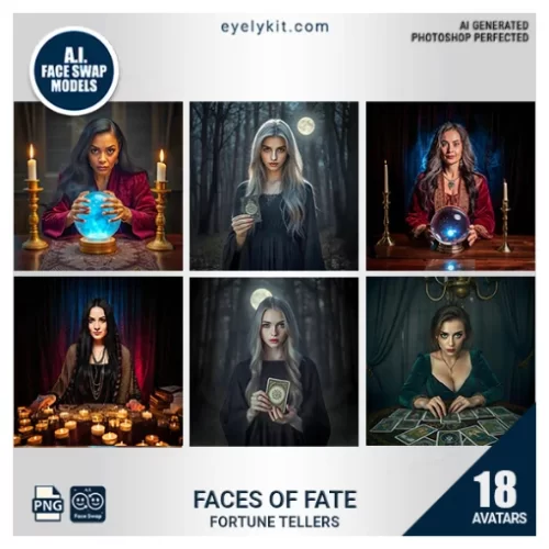 Fortune Tellers Face Swap-a captivating collection of avatars designed to transform photo booth users into enchanting seers of the unknown. Perfect for themed events, Halloween parties, or any gathering where mystery and magic take center stage, this bundle brings a fun, mystical twist to every photo!