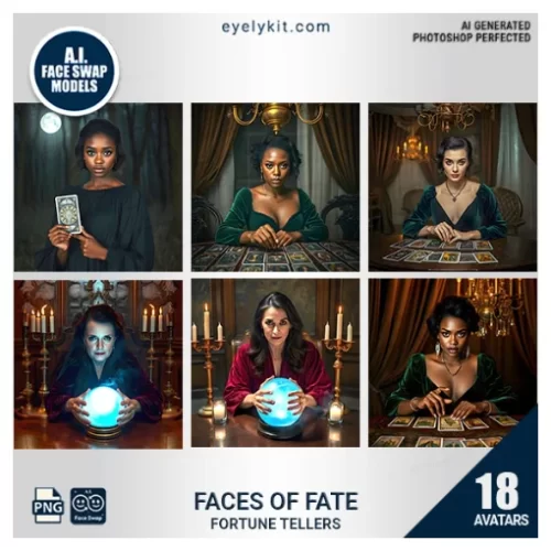 Fortune Tellers Face Swap-a captivating collection of avatars designed to transform photo booth users into enchanting seers of the unknown. Perfect for themed events, Halloween parties, or any gathering where mystery and magic take center stage, this bundle brings a fun, mystical twist to every photo!